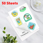 papier autocollant vinyle a4 blanc mat 50 feuilles motifs animaux fleurs décoration