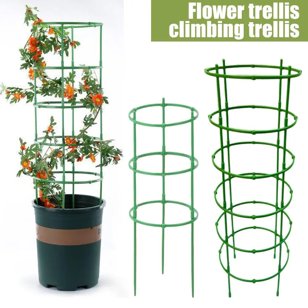 supports plantes plastique vert treillis modernes pots fleuris grimpantes structure circulaire barres verticales minimaliste
