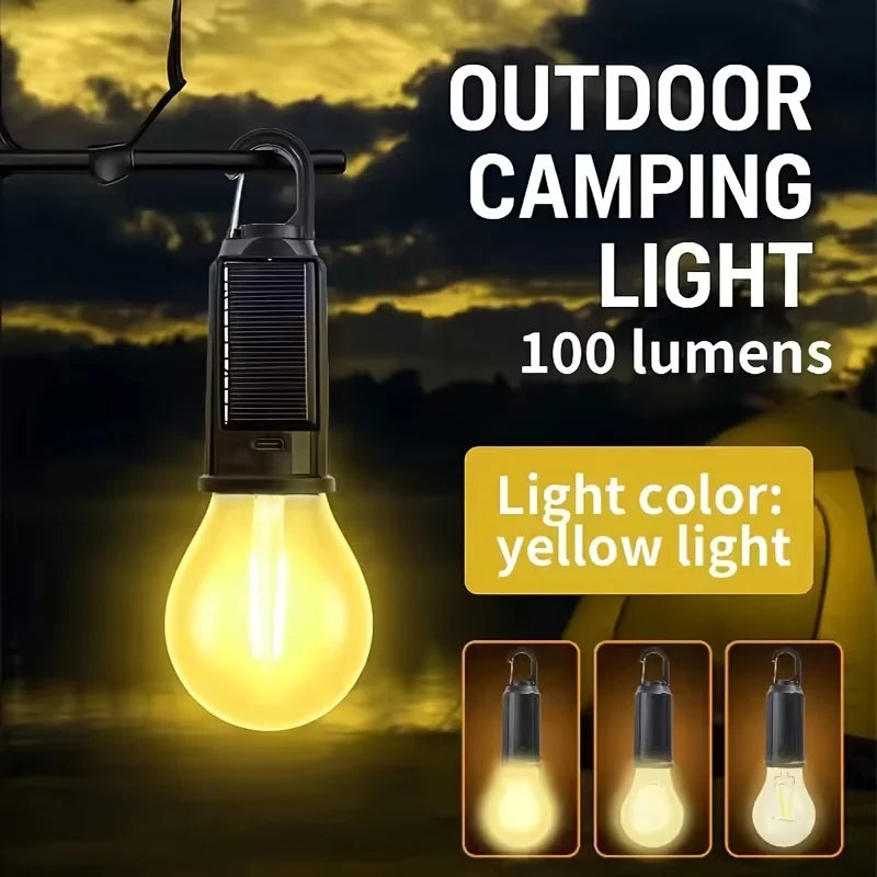 ampoule led solaire rechargeable portable camping blanc noir filament moderne
