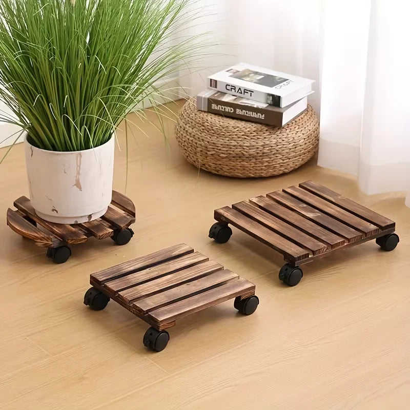 plateau mobile rustique plateau roulettes marron texture bois dimension 30cmrollable