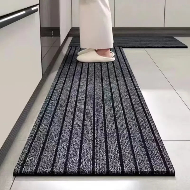 tapis sol antidérapant polyester moderne gris absorption eau facile nettoyage intérieur porte