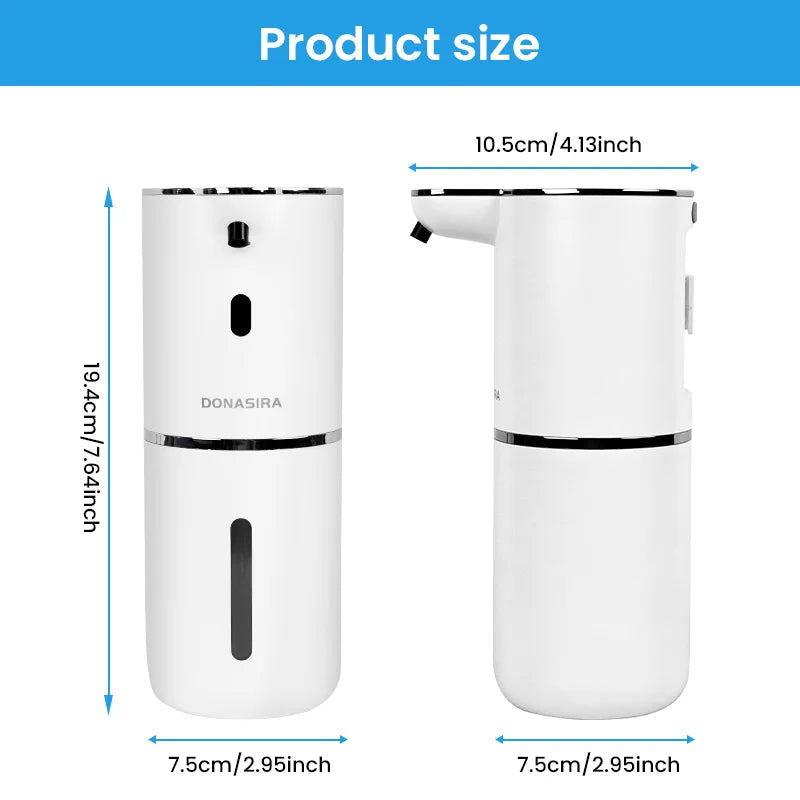 distributeur savon automatique blanc noir tactile hd écran mousse liquide rechargeable usb