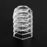 présentoir transparent support présentation acrylique facettes géométriques moderne boule clip base décoration