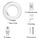 rideau polonais flexible blanc moderne facile 2m 3m 5m 6m monté mur