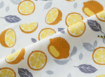 tissu coton imprimé citrons jaune gris moderne patchwork couture bricolage serviettes graphique ecofriendly