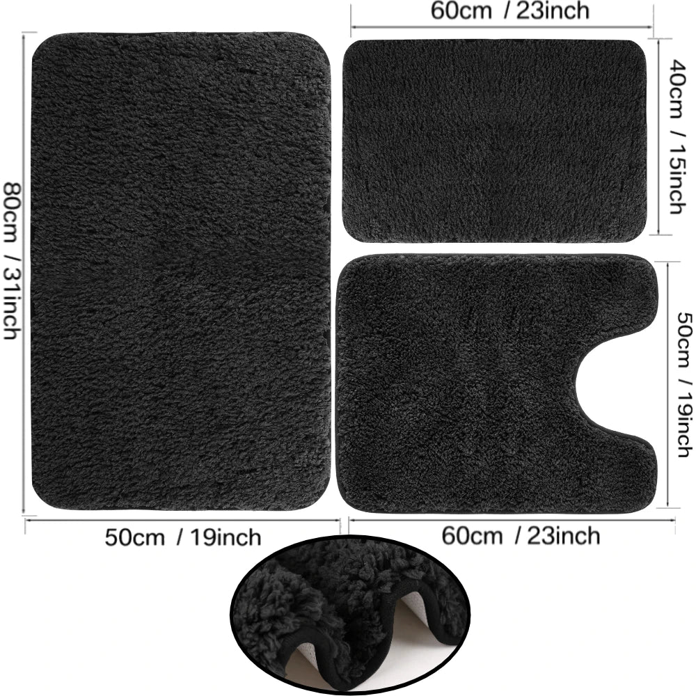 ensemble tapis bain chenille doux absorbant secage rapide motif rayures salle bain