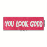 tapis orange moderne lettres blanches antidérapant polyester salle bain cuisine