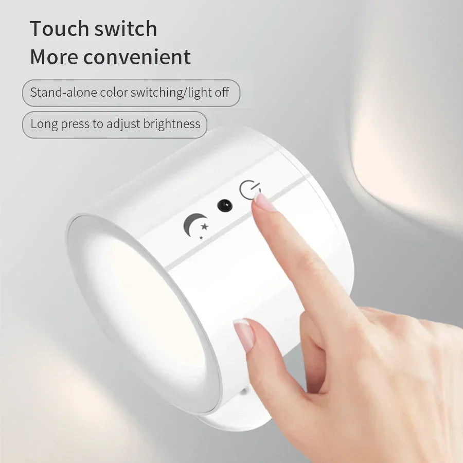 lampes murales led rechargeables tactile double tête moderne blanc noir
