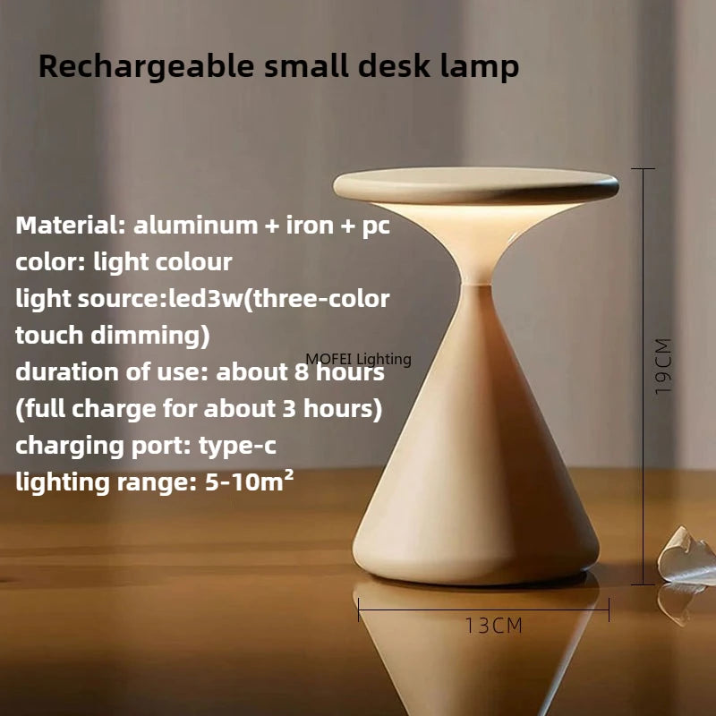 lampe table rechargeable jaune moderne mat alu led 5w tactile basse consommation
