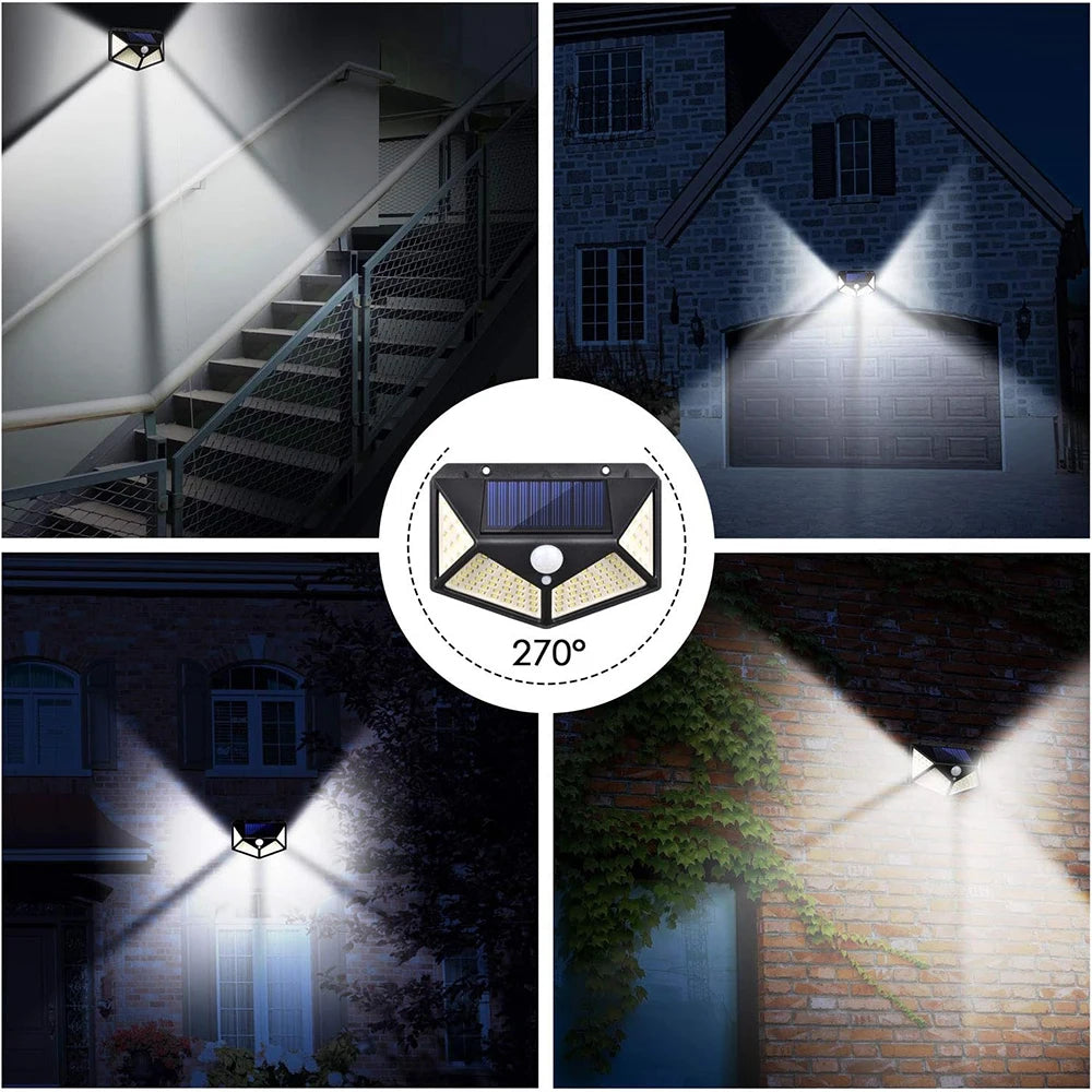 Détail d'une lampe solaire extérieure étanche IP65 avec panneau solaire intégré