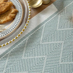 chemin table moderne motif géométrique beige gris clair tissu polyester opaque