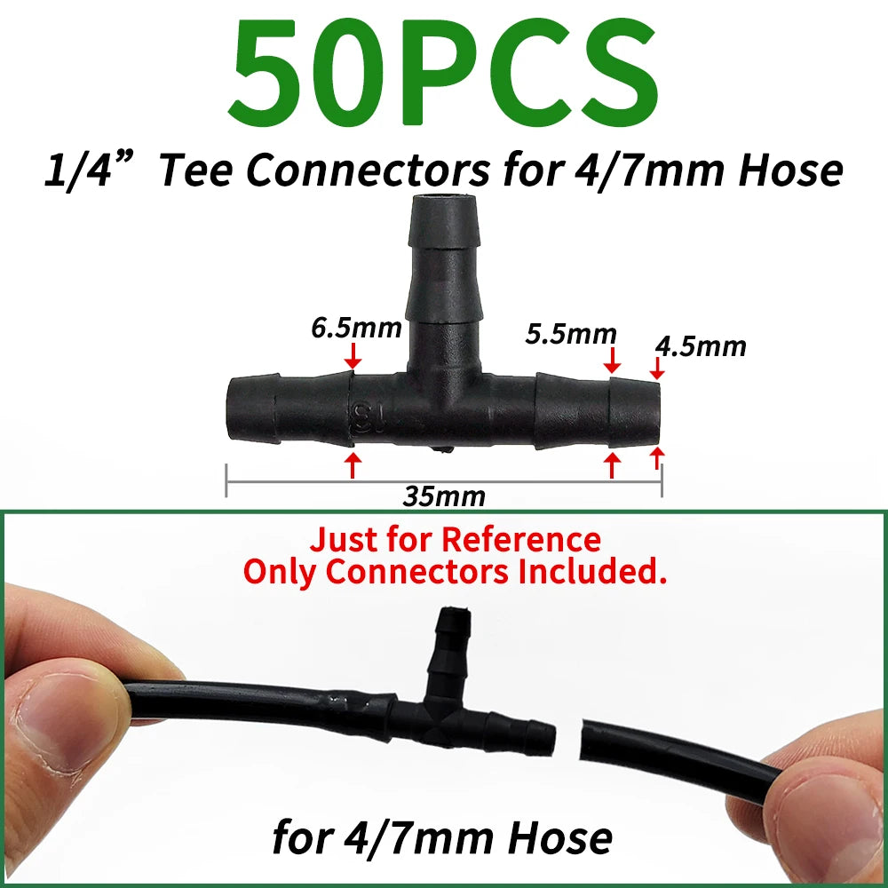 connecteurs arrosage gouttelettes noir adhésifs plastique robustes jardin pot fleurs 47mm