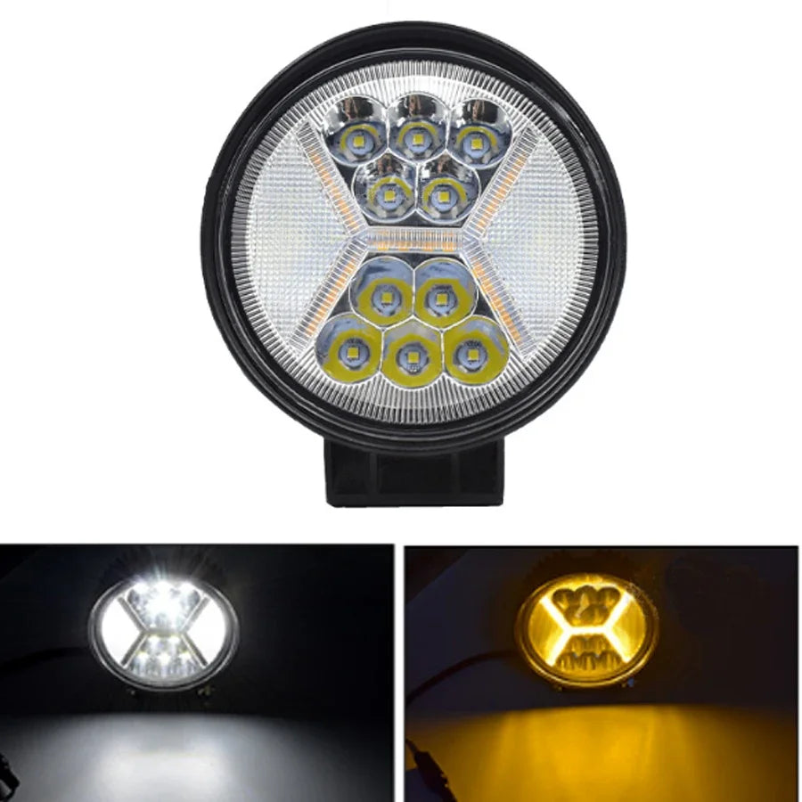 Lampe led travail noire jaune blanche ip68 60deg 117w 930vdc moderne