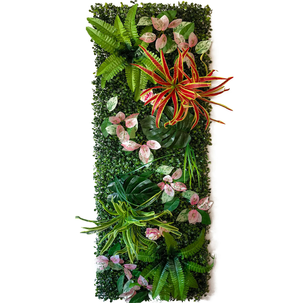 plantes artificielles murales herbe feuilles fleurs roses modernes extérieures festiveDecoration