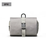 sac toilette pliable suspendu compartiments zippés poches mesh miroir polyester bleu marine gris minimaliste