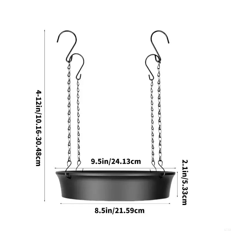 cache pot suspendu moderne noir crochets chaînes lit surélevé pot décoratif support insertion profondeur