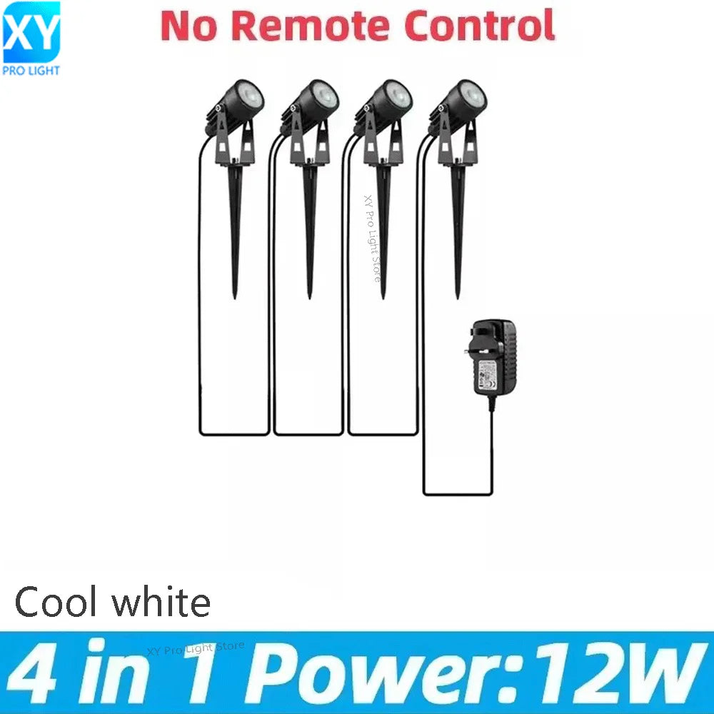 spots led jardin ip65 étanches noirs modernes télécommande adaptable echangement couleurextérieur abs