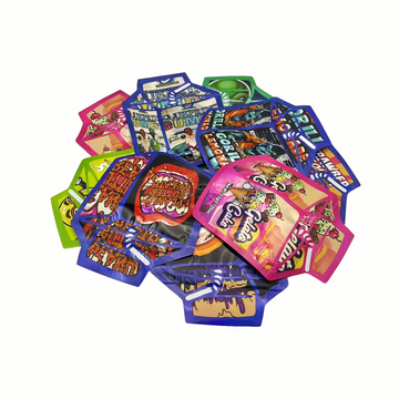sacs rangement réutilisables multi usages hexagonaux graphiques colorés fermés étanche 50 pièces
