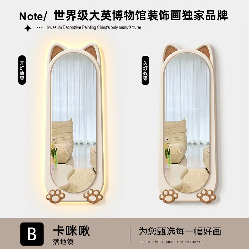 miroir moderne décoration chambre oreilles chat pattes beige clair unique maisonắpometeofrancesymbol
