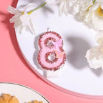bougies anniversaire forme chiffres rose pailletées papillons relief festives