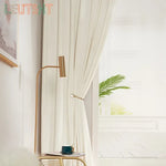 rideau blanc moderne occultant polyester uni salon chambre