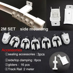 rails rideaux courbés pvc blanc flexible accessoires anneaux boucles poulies supports minimaliste