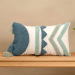 housse coussin bohème géométrique franges polyester 45x45cm 30x50cm décoration salon chambre voiture