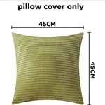 taies d'oreiller côtelées marron beige bleu moderne housse coussin lit chambre 45cm carré polyester