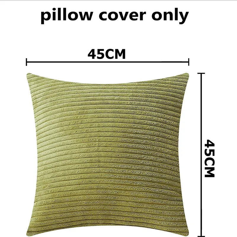taies d'oreiller côtelées marron beige bleu moderne housse coussin lit chambre 45cm carré polyester