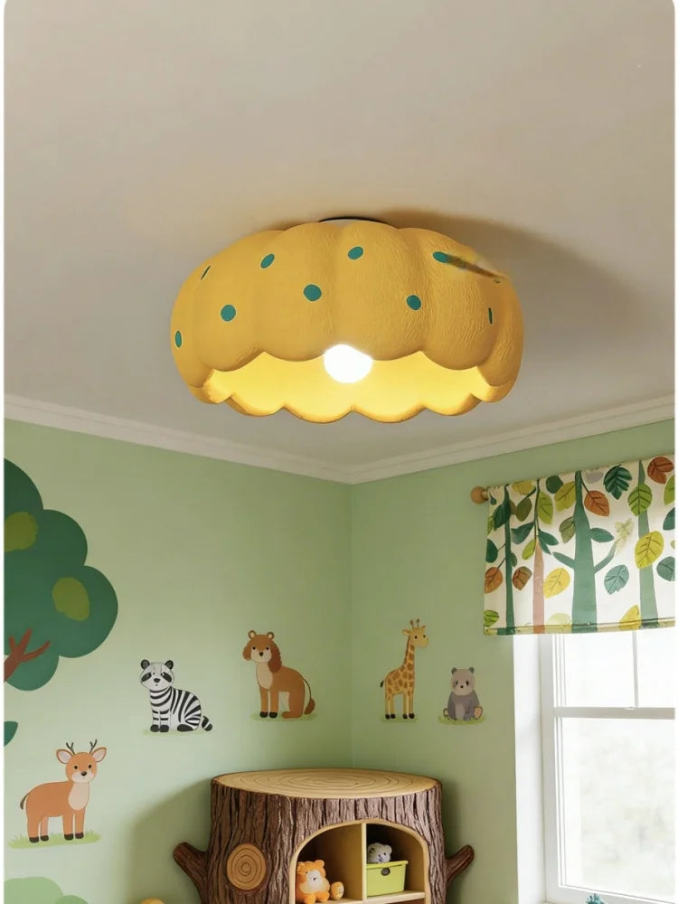 lampe moderne jaune points bleus enfant douce chaleur toucher réglable