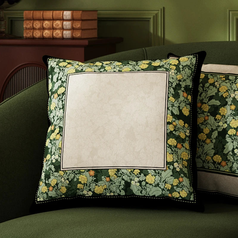 housse coussin motif floral peluche carré décoration maison lit salon voiture chambre coucher