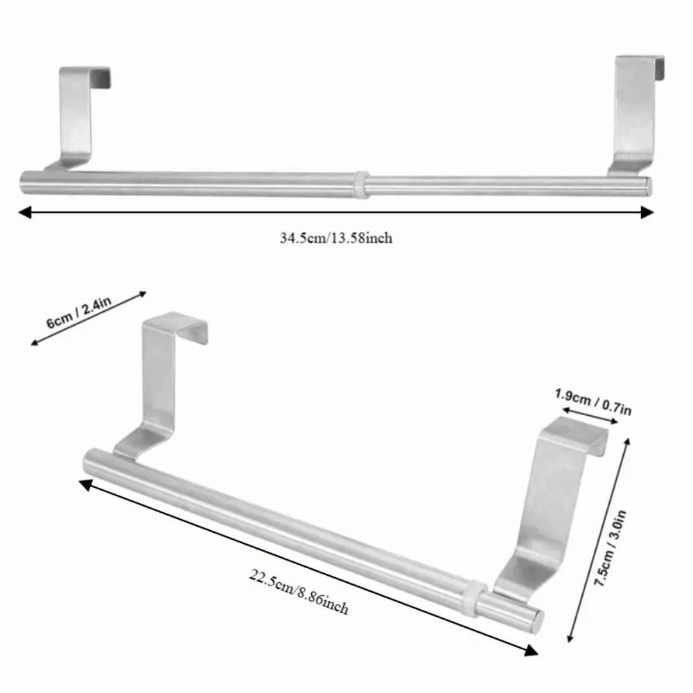 porte serviettes mural acier inoxydable argenté lisse clips moderne double barre autonome