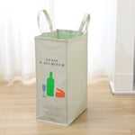 sac tri déchets beige imprimé moderne poignées détachables respectueux environnement 75x60x35cm