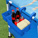 organisateur piscine bleu noir rose compartiments boissons clips fixation moderne rangement