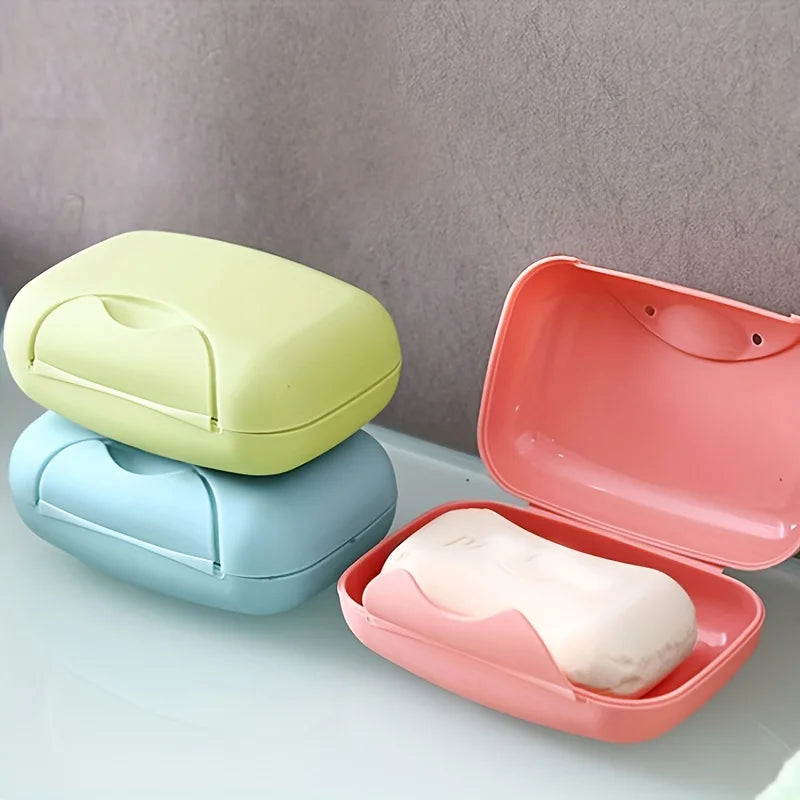 porte savon moderne boîte savon vert clair bleu clair rose surface lisse durable plastique