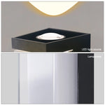 lampe murale moderne led noir blanc éclairage haut bas cuisine chambre salon étude entree