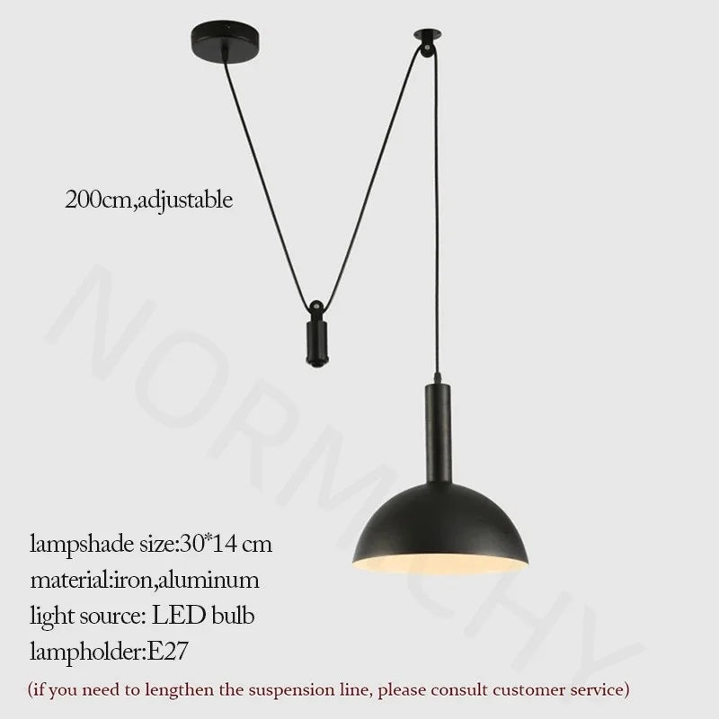 suspension lumineuse moderne conique led réglable noir blanc chambre salon