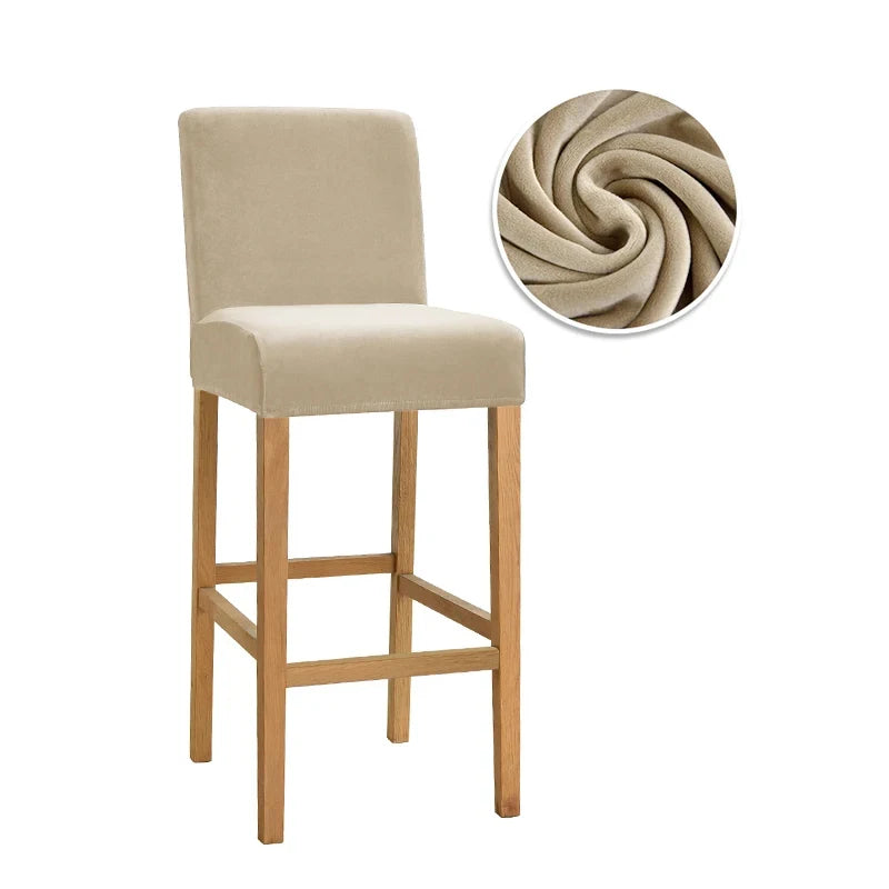 couvre tabouret moderne tabourets bar lavables tissu plush uni couleur bleu jaune vert orange