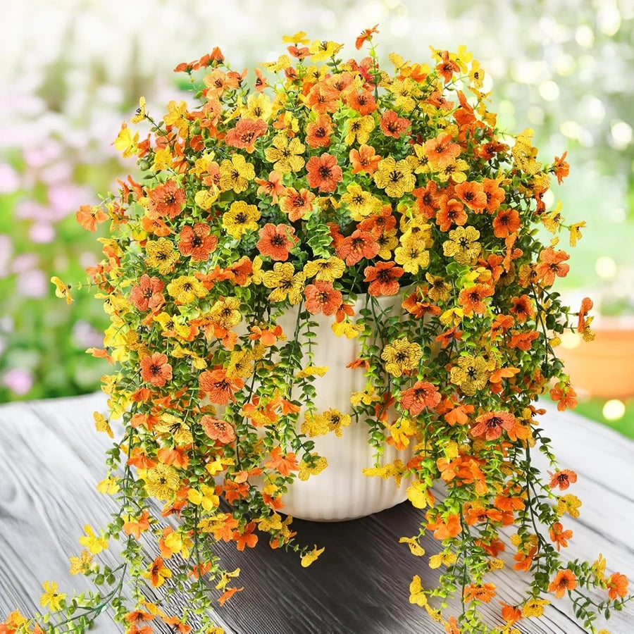 décoration intérieure fleurs artificielles suspendues modernes orange rouge violet détachable occasion mariage anniversaire baby