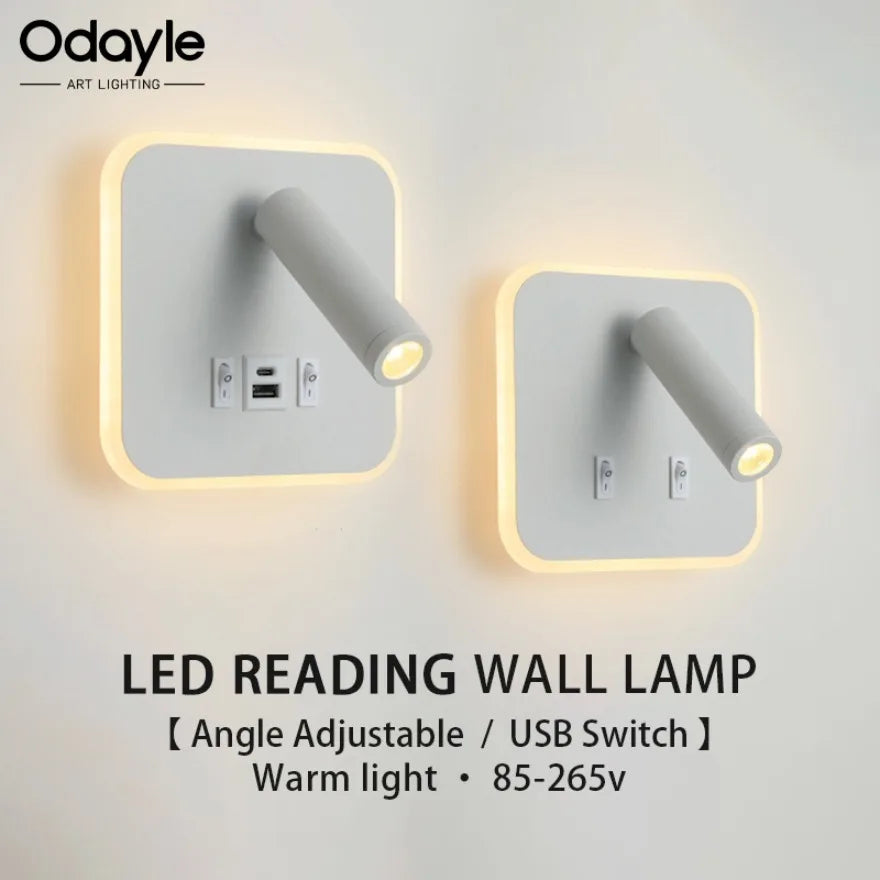 lampe murale led orientable prise usb moderne chambre cuisine entree