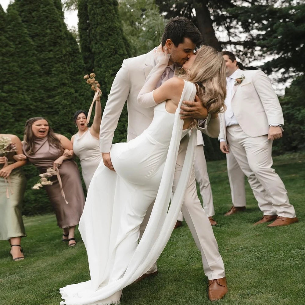 écharpe mariée voile blanc longue robe mariée élégante bohème