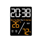 horloge numérique moderne affichage heure jour température humidité alarme rechargeable noir blancécran led