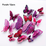 décoration murale papillons multicolores 3d aimants points adhésifs fête anniversaire mariage noël