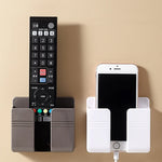support mural smartphone télécommande rangement stockage adhésif blanc gris moderne minimaliste rechargeable organisateur