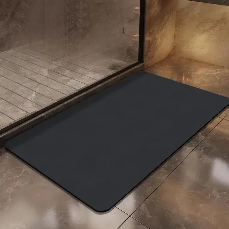 tapis sol gris moderne absorbant rapide salle bain mat uni doux 50x80cm
