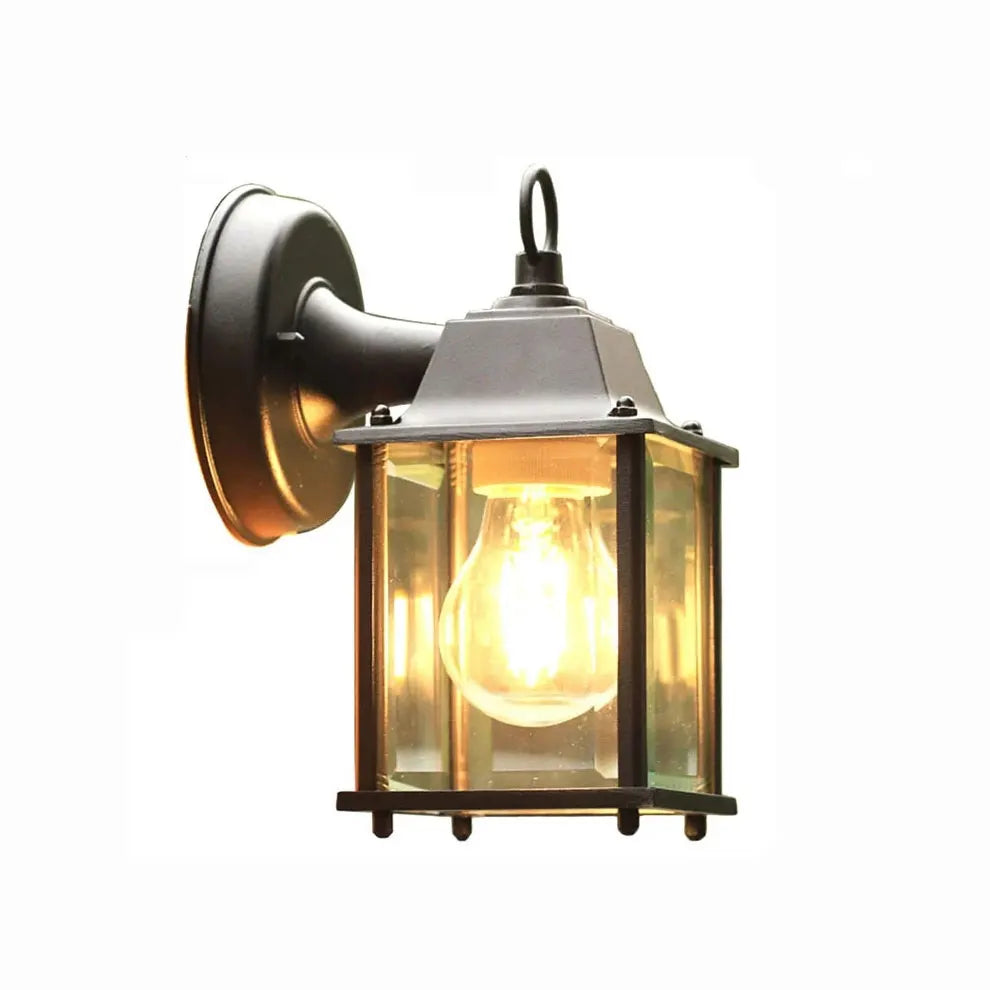 lampe murale extérieure industrielle noire verre transparent éclairage entrée chambre salle bains étude
