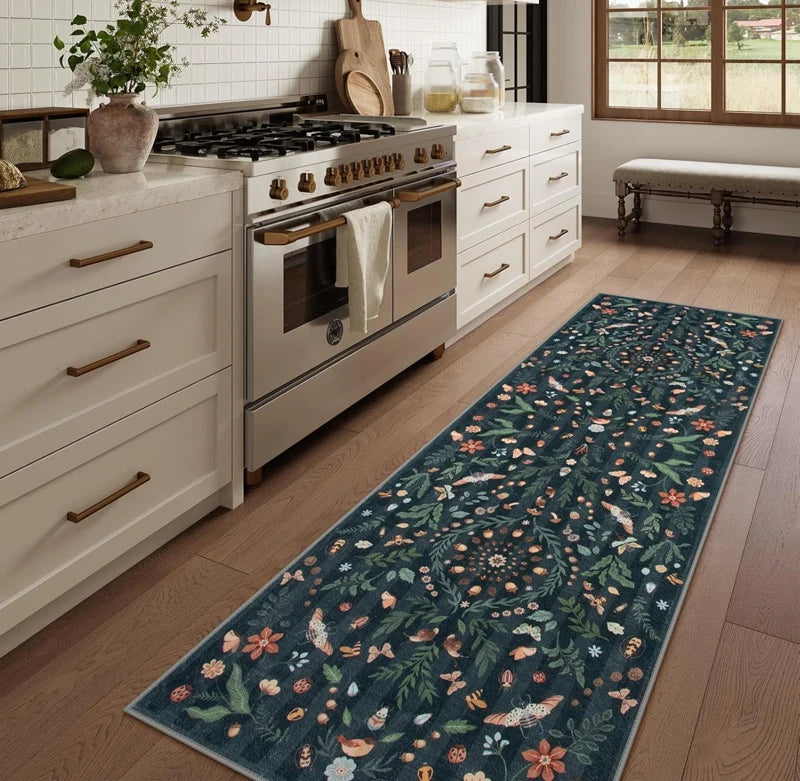 tapis décoratif floral antidérapant moderne salon couloir chambre extérieur sol doux polypropylène motifs végétaux