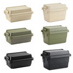 boîtes rangement camping beige vert noir pots conservation couvercle poignées durable respectueux environnement pratique