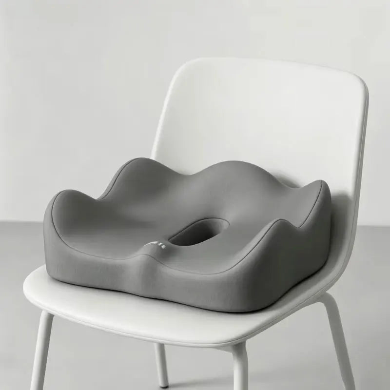 coussin soutien assise mousse mémoire forme tissu souple gris contemporain ergonomique sans fixation