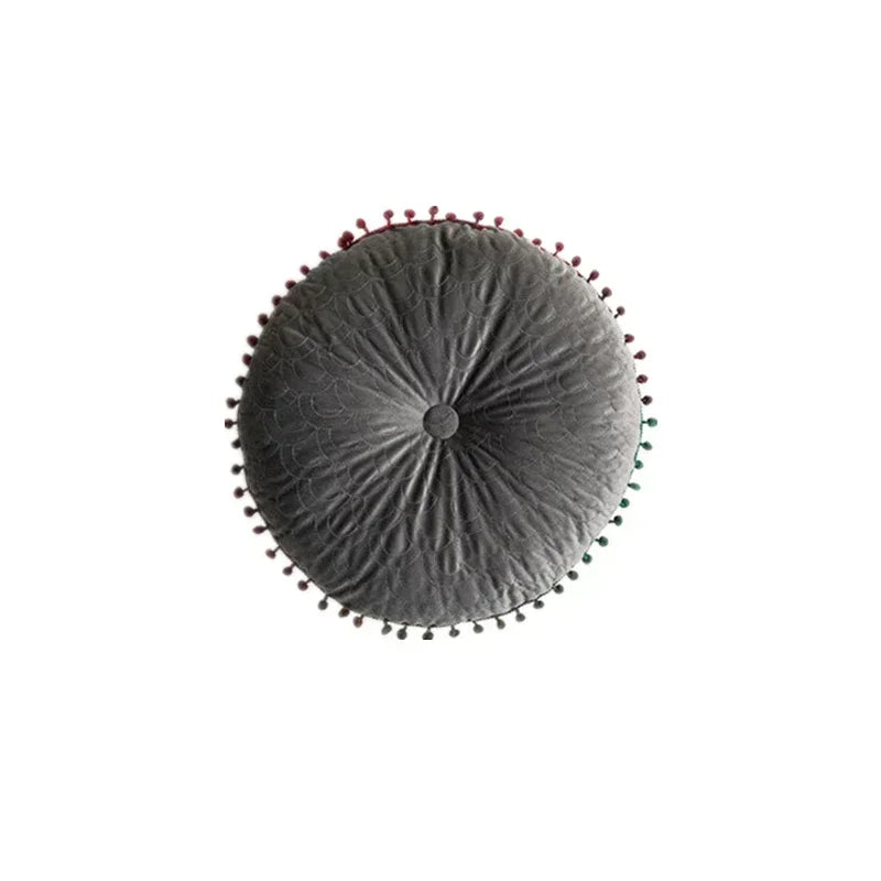 coussin rond bébé moderne motif points vintage fixé vert foncé doux mousse PU polyester